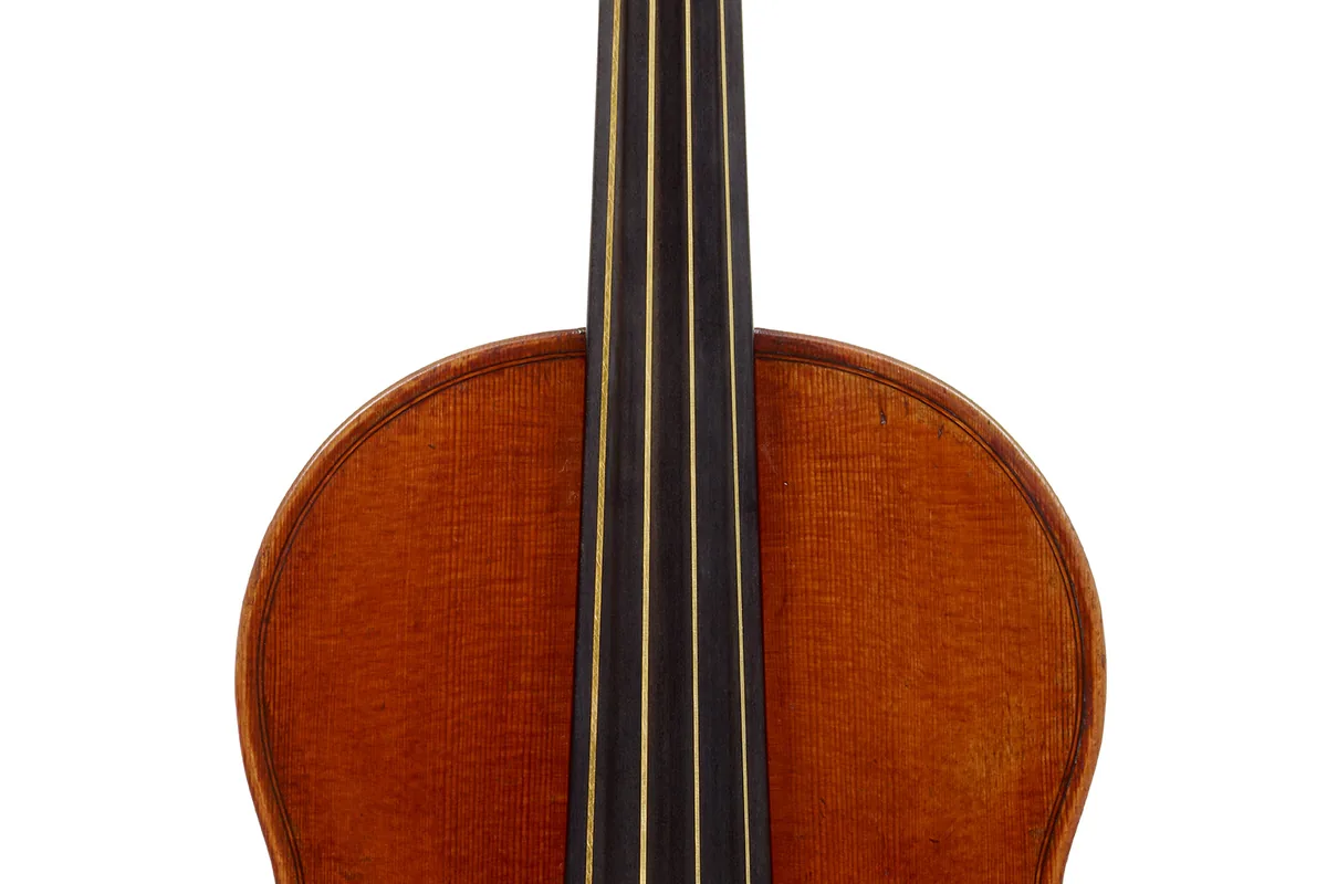 The top plate of the 'Lady Blunt' Stradivarius (1721), the auction-record violin